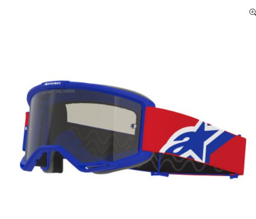 ALPINESTARS GOGGLES  Vision Sand Goggle - Blue/Red/White - Dark Smoke Lens