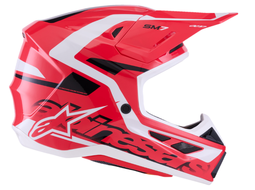 ALPINESTARS SM7 Helmet - Deed - Gloss Red/Black/White  Riding Gear