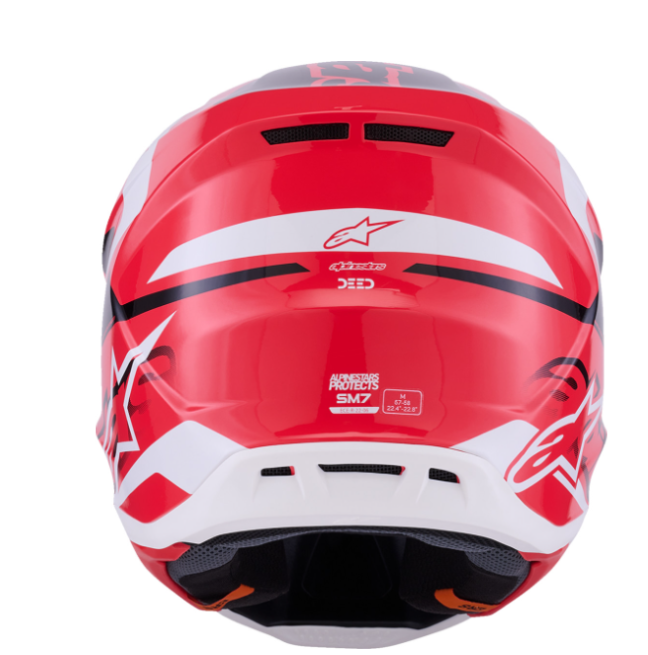 ALPINESTARS SM7 Helmet - Deed - Gloss Red/Black/White  Riding Gear