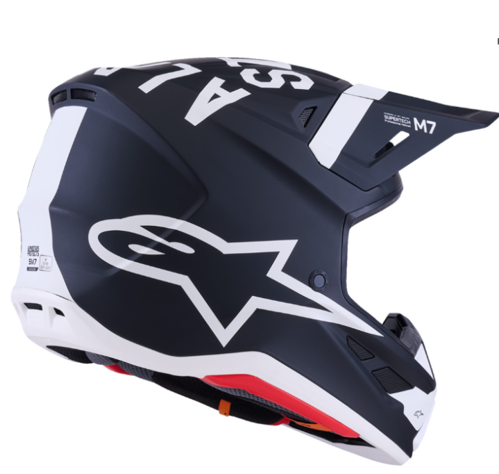 ALPINESTARS SM7 Helmet - Dasher - Matte Black/White  Riding Gear